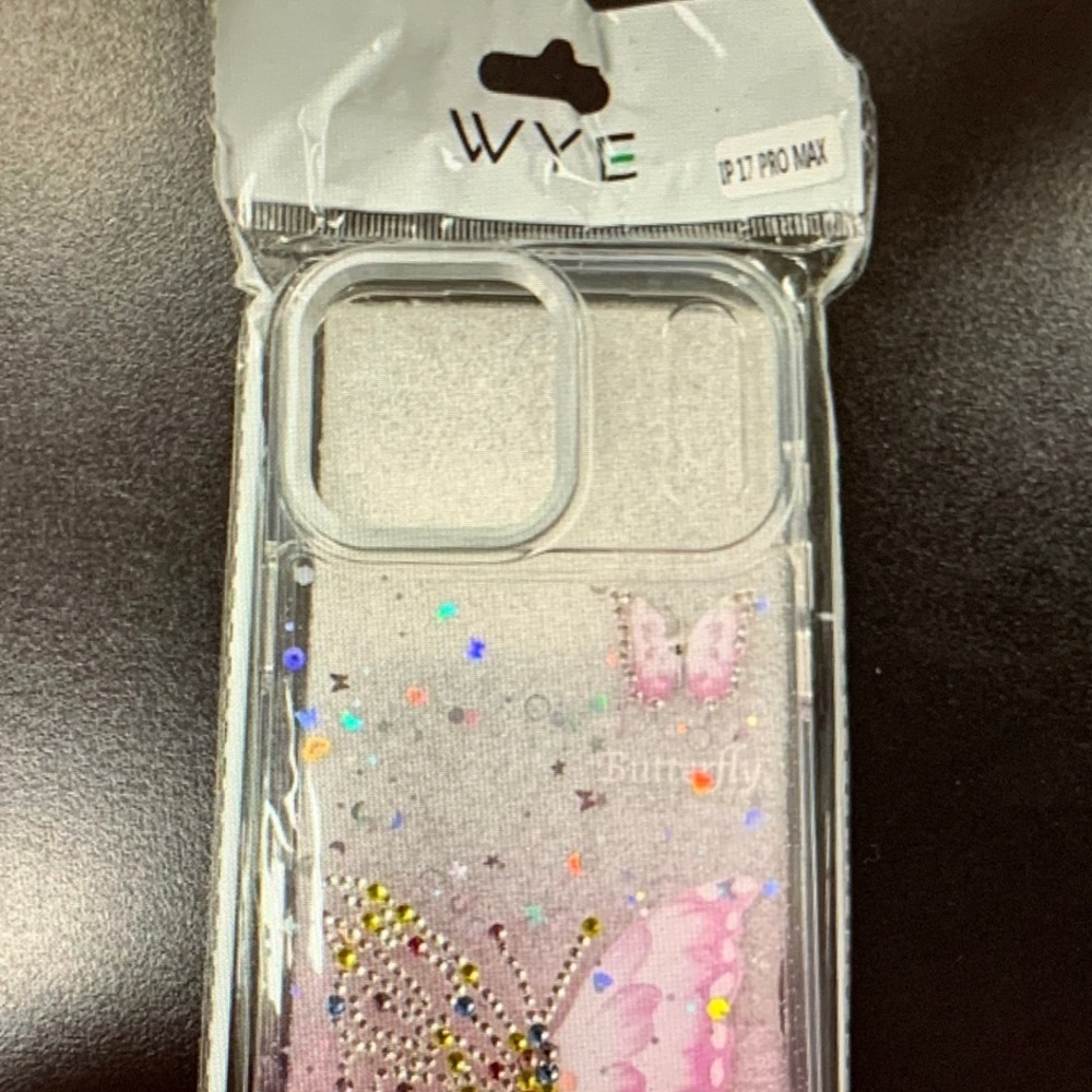 Butterfly Glitter Phone Case - Pink